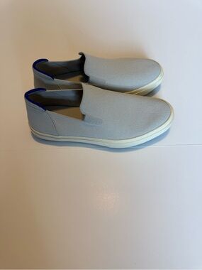 Rothy's Light Blue Slip-On Sneakers with Blue Heel Accent